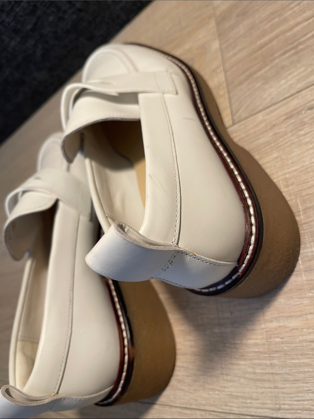 Everlane White Leather Platform Loafers - Picture 5 of 5